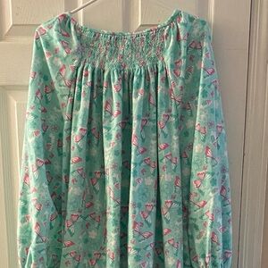 Smocked Flannel Nightgown